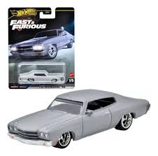 Hot Wheels Premium 1970 Chevy SS Fast & Furious Plata Escudería Miniatura