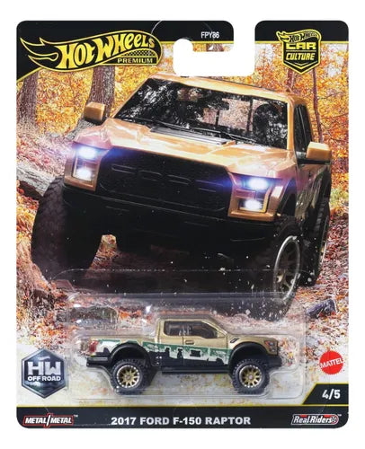 Hot Wheels Premium 2017 Ford F-150 Raptor Escudería Miniatura