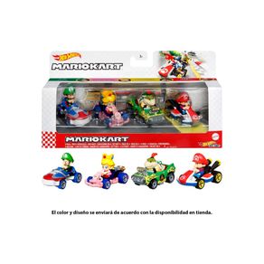 Hot Wheels Mario Kart 4 Pack Escudería Miniatura